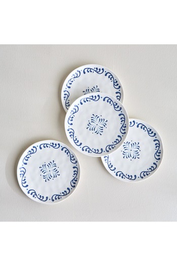 Generic Sicilian 4-Piece Porcelain Side Plate Set - 21.7 cm