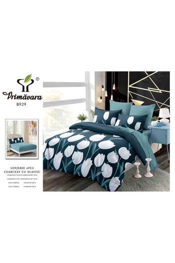 FIONNA.RO Fine Bed Linen With Elastic - White Tulips