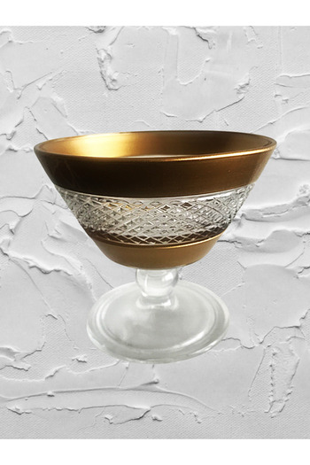 DECOSTYLE GOLD DEKORLU AYAKLI KASE 345 cc ÇEREZ,DONDURMA SALATA MAGNOLYA