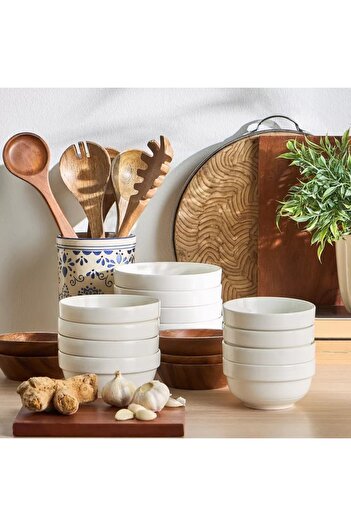 Generic Veton 4-Piece Porcelain Stackable Bowl Set - 14 cm