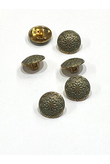 karantuhafiye Bombeli Antique Gold Floor / Metal Button / 1.8 cm / Set of 6 / (M03092)/ Lemon Mold