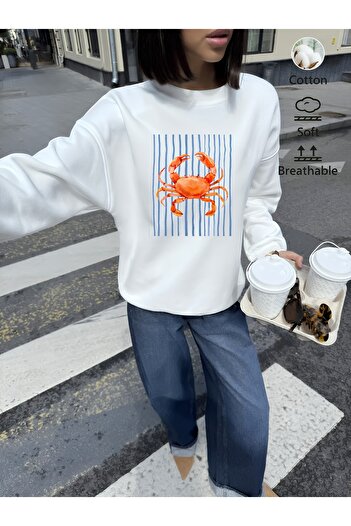 sole stories Μακρυμάνικο φούτερ με στάμπα Premium Oversize Cut