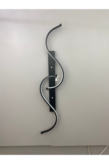 Zeya Lighting Yüksek Aydınlatmalı S Model Siyah Led Aplik Avize Modern, 3 Renk Aydınlatma