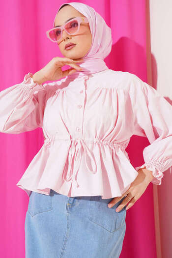 MODA Short Shirt with Drawstring Waist Skirt
