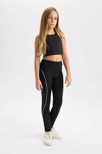DeFacto Girl's Stripe Detailed Standard Length Leggings D6549A824Wn