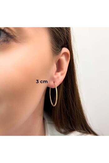Bijuteria SORELLY Cercei Aur 14k Veriga cu Rizuri 2 cm