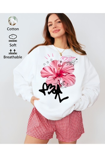 sole stories Μακρυμάνικο φούτερ με στάμπα Premium Oversize Cut