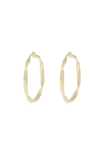 Bijuteria SORELLY Cercei Aur 14k Creole Ondulate 1.7 cm