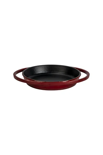 Lava Cast Iron Round Plate Cast Iron Solid Double Handle Diameter (Ø) 16Cm.-Burgundy