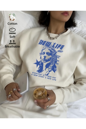 sole stories Μακρυμάνικο φούτερ με στάμπα Premium Oversize Cut