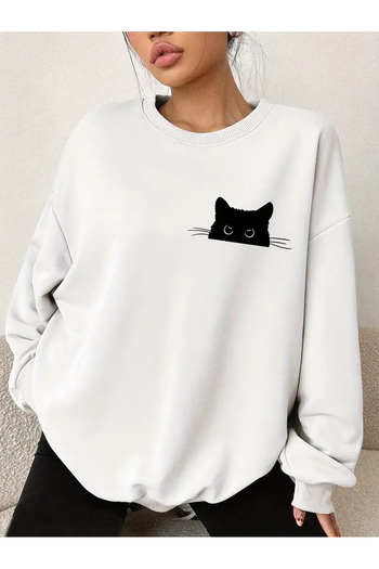 sole stories Μακρυμάνικο φούτερ με στάμπα Premium Oversize Cut
