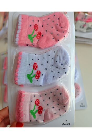 TinyAlp 3 Pack Newborn Organic Cotton Soft Baby Soft Colored Socks
