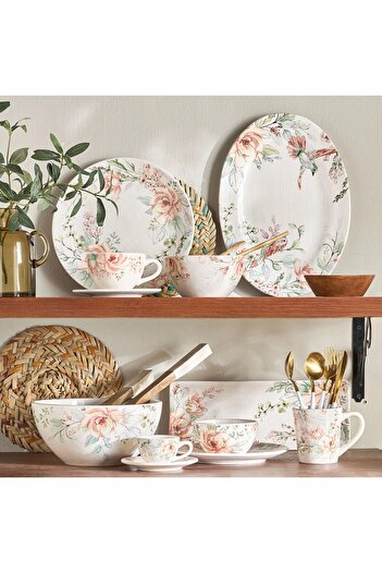 Generic Rosette Ceramic Cup and Saucer Set - 220 ml