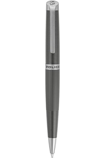 Police Candara Gents Pen With Stainless Steel Trims & Medium Drill Point 140mm - PER00015 (Grey)