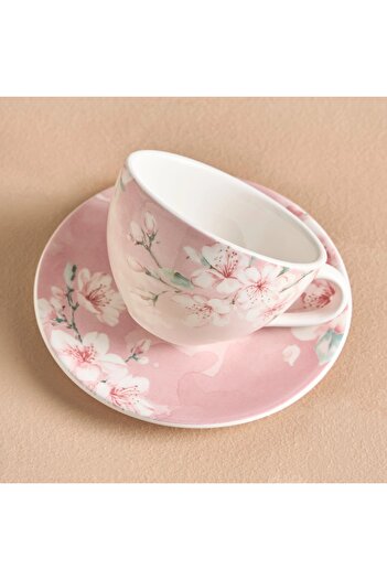 Generic Kimono Ceramic Cup and Saucer Set - 220 ml