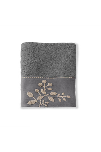 Altınbaşak Noble Bamboo Embroidered Hand Towel 50 X 90 Anthracite