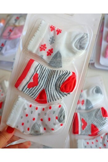 TinyAlp 3 Pack Newborn Organic Cotton Soft Baby Soft Colored Socks