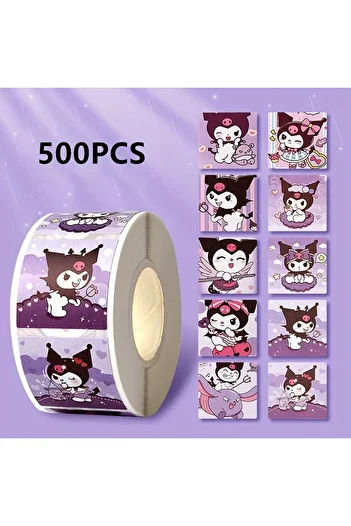 Çobanistan 500 Pieces Roll Vinyl Kuromi Sticker Label