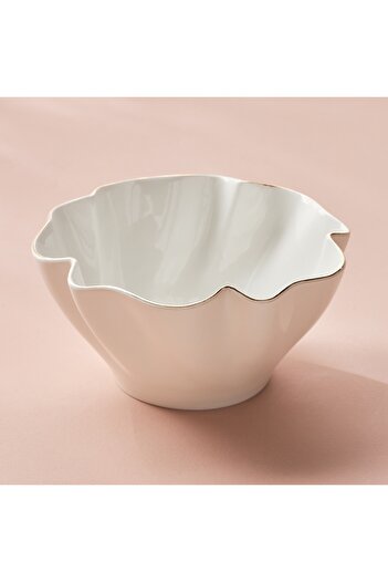Generic Evren Wavey Porcelain Serving Bowl - 22 cm