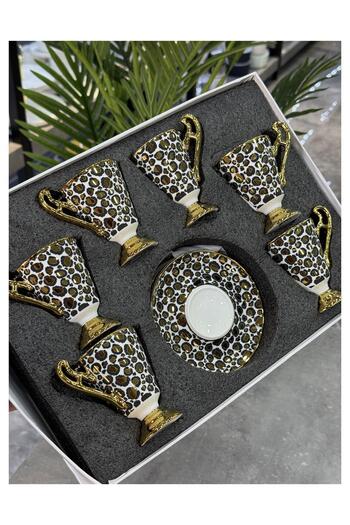 Doğudeko Taliana White Gold 6-Piece Porcelain Cup Set