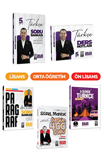 RETRO YAYINCILIK 2026 KPSS Türkçe Paragraf Sözel Mantık Kampı Soru Bankası Çözümlü Ders Notu Retro Yayıncılık 5Li Set