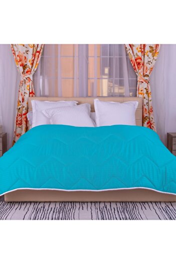 PATONE Winter Wool Damask Polycotton Duvet Set TURQUOISE 160x210cm and 2 Quilted Pillows 50x70cm