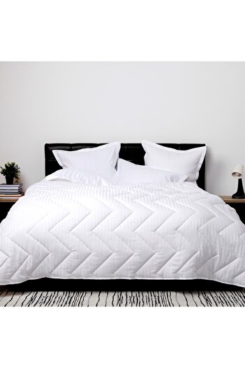 PATONE Lana Vara Damask White Quilt 180x210, for 2 people, PLVDALBA180