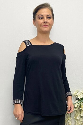 Mia Butik Women's Black Arya Blouse