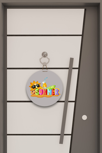 Dormot Digital Print Gray Standard, Sun Summer Themed, Door Ornament, Wall Ornament
