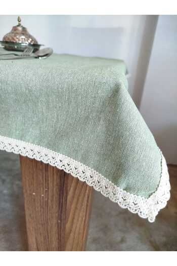 denizli hatırası Organic Linen Cotton Soft Easy Iron Cream Guipure Tablecloth