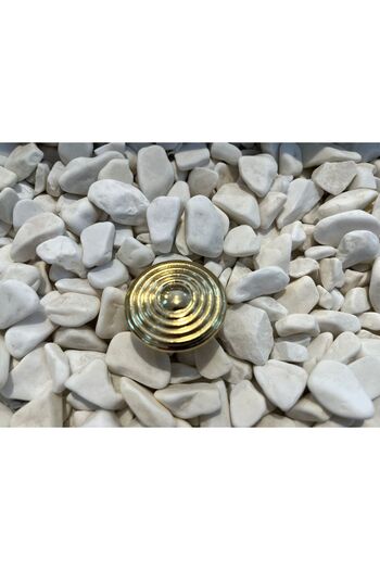 Taşkın Aksesuar Striped Mushroom Button Metal Handle (2 Pieces) Gold Cabinet Door Drawer Tv Unit Furniture Single Hole Gold