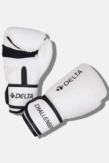 Delta Boxing Gloves 8 oz White Challanger & Kick Boxing, Muay Thai, Sparring Gloves for 45–65 kg Athletes