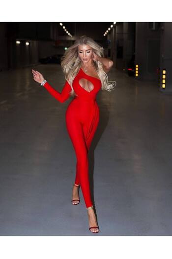 hipnoz butik Women's Low-Cut, Tight-Fitting Jumpsuit