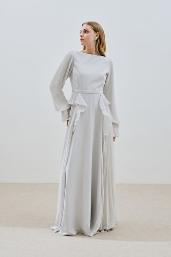 Manuka Layered Pleated Dress Stone