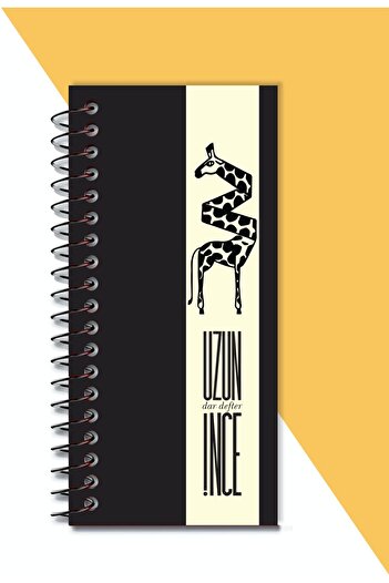Kentsoylu Long Slim Narrow Notebook Collection / Thick Cardboard Cover Unlined Spiral Bound 21*10 Cm. 96 Pages