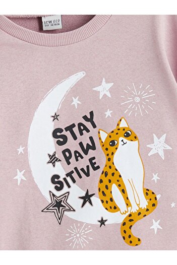 LC Waikiki LCW ECO Bisiklet Yaka Kız Çocuk Pijama Takımı