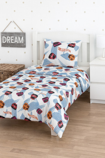 HOT WHEELS Licensed Bed Sheet Set – 160X230 cm Bed Sheet – 50X70 cm Pillowcase – 60% Cotton 40% Polyester