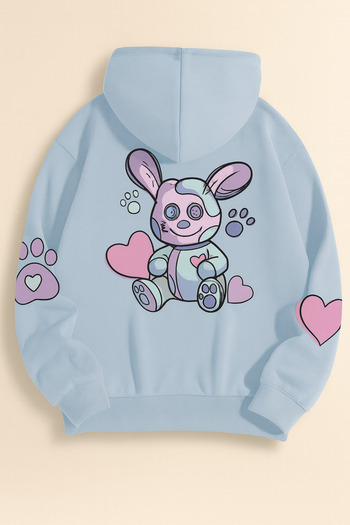 CLASSY.MODA Унисекс прекалено голяма 3-слойна качулка 🧸💖🐾 Качулка с мечешки мотив Качулка в ежедневен стил, удобна за носене на улицата
