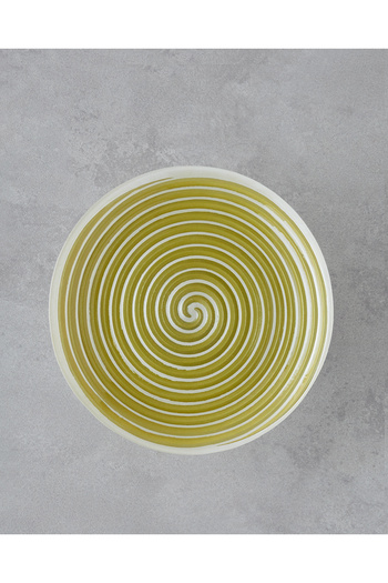 English Home Swirly Glass Cake Stand 21 cm Green