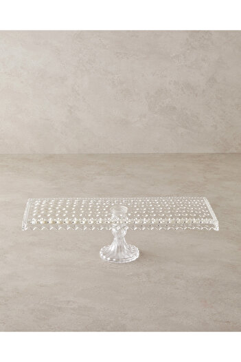 English Home Bubbles Glass Cake Stand 39.5X13.5X11 cm Transparent