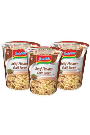 İndomie Instant Noodles, Halal Certified, Beef Flavour - (60gm x Pack of 3) x 6