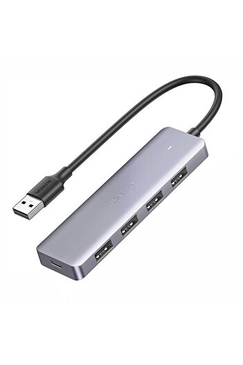 Ugreen USB hub to 4x USB 3.0, 1x Micro-USB, 5Gbps, 0.15m, Space Gray