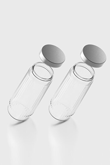 Renga Voca 1500 ml Metal Kapaklı Gravürlü 2'li Cam Kavanoz Seti 131079