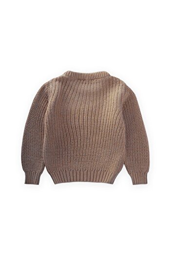 Cigit Crew Neck Thessaloniki Knitwear Sweater 2-8 Years Old Mink