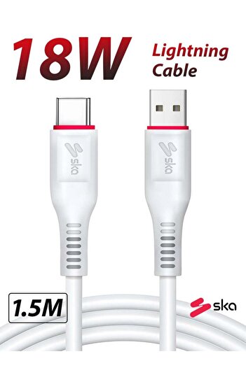 Ska Energy Line-III CC2900 USB-A to USB-C Charge Sync Cable Silicone 1.5M White