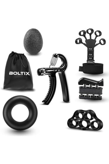 Generic BOLTIX Grip Strength Trainer Kit (6 Pack) with Finger Exerciser, Hand Grip Strengthener, Hand Extens