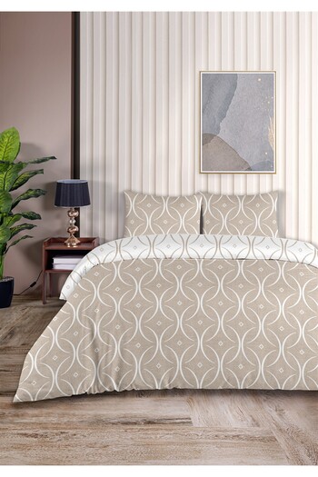 Evim Focus 100% Cotton Double Duvet Cover Set 200X220Cm Beige White