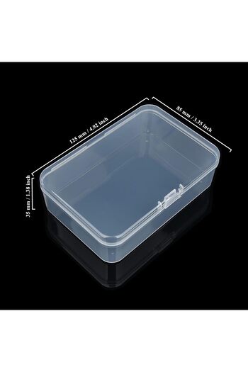erorex 8 Pack Rectangular Clear Plastic Storage Containers Box Hinged Lid Beads Other Small Craft Items