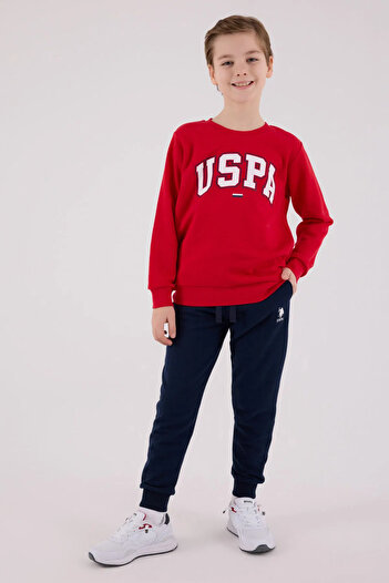 U.S. Polo Assn. Us Polo Assn Boys' Tracksuit Set 4-8 Years Red