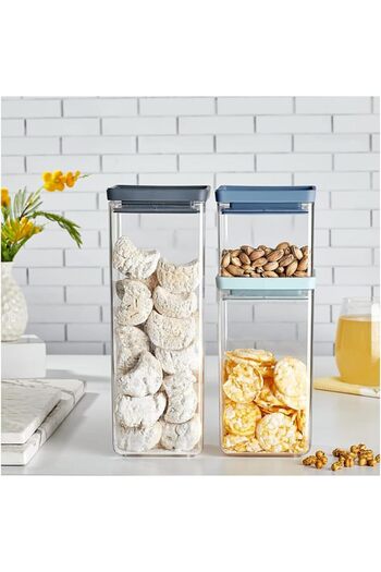 erorex Set 3 Food Storage Containers Kitchen Organization Pantry Rack Ideal Cereals Spaghetti Nuts Coffee